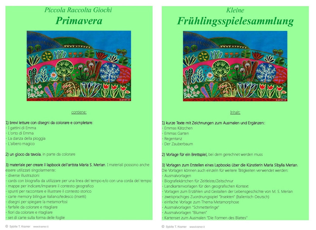 Laboratorio e Lapbook "Giochi di primavera". Formato pdf, età 4-10.