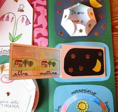 Lapbook “Stagioni, mesi, settimane, giorno e notte” con istruzioni e modelli. Formato pdf, età 5-9 anni.