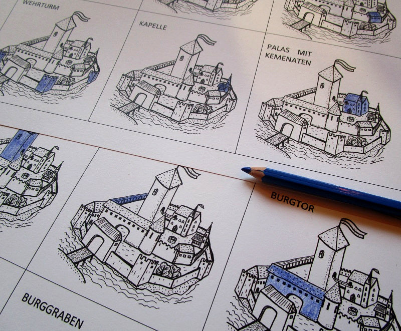 FUNLAB "Medioevo". Raccolta di giochi e materiali didattici e lapbook. Formato pdf, età 7-11.