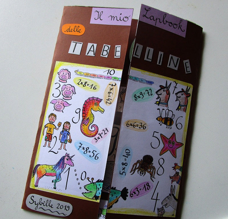 Lapbook "Le tabelline". Formato pdf, età 6-10 anni.
