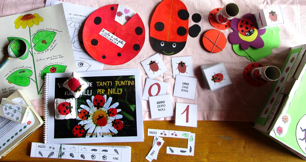 FUNLAB “Le Coccinelle” giochi e materiali didattici multilingua. Formato pdf, età 5-9.