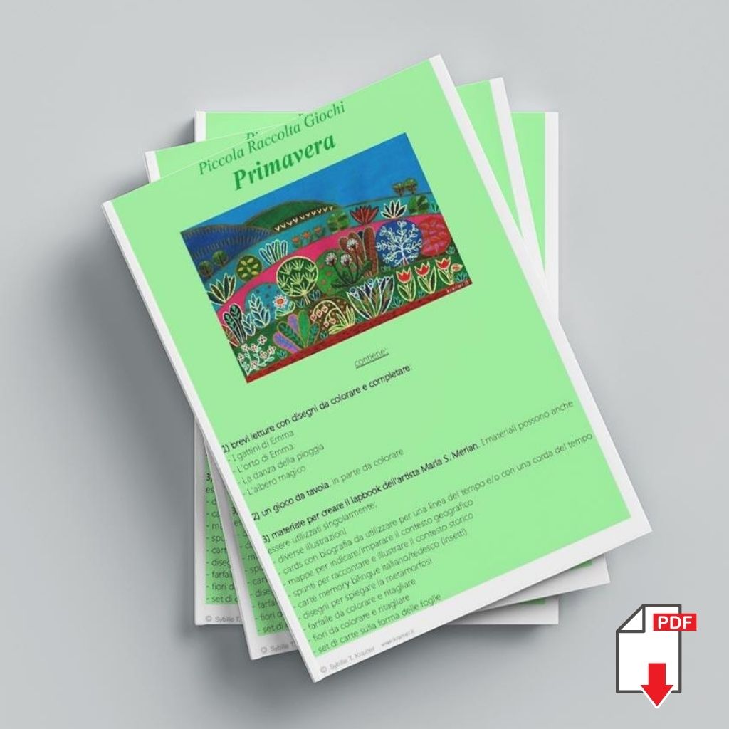 Laboratorio e Lapbook "Giochi di primavera". Formato pdf, età 4-10.
