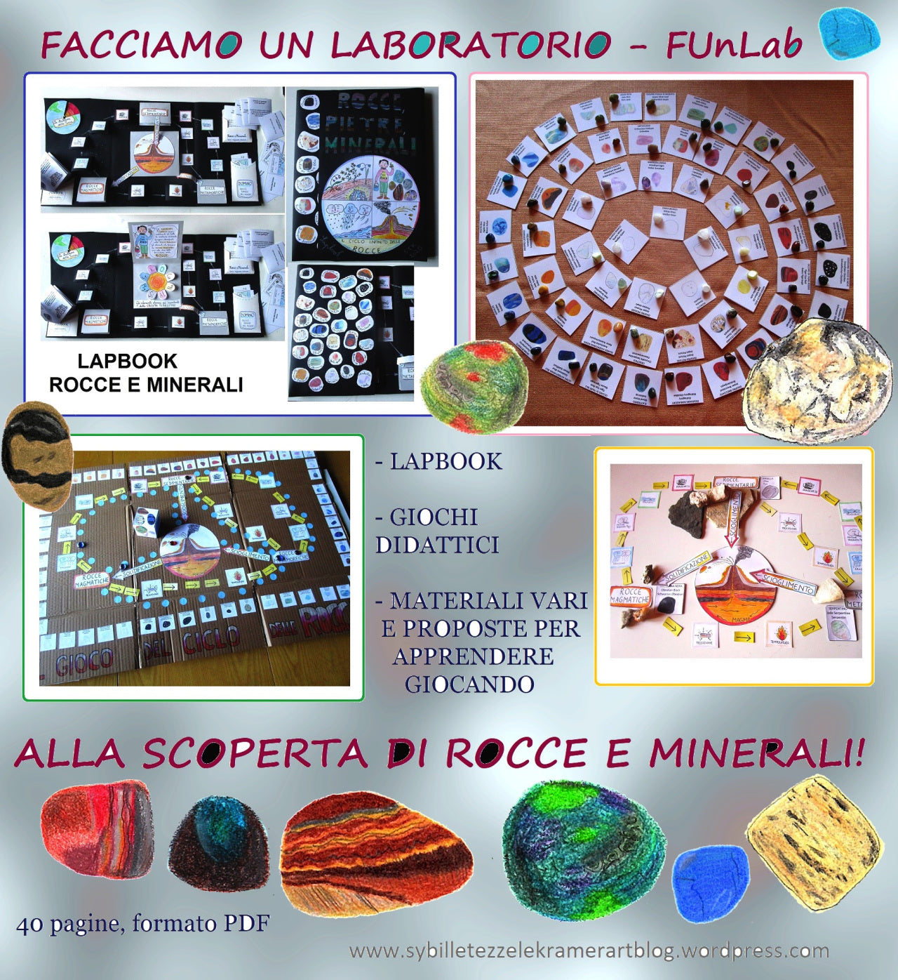 FUNLAB "Alla scoperta di rocce e minerali". Formato pdf, Età 9-14 anni.